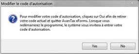 Change Authorization Code-Fr